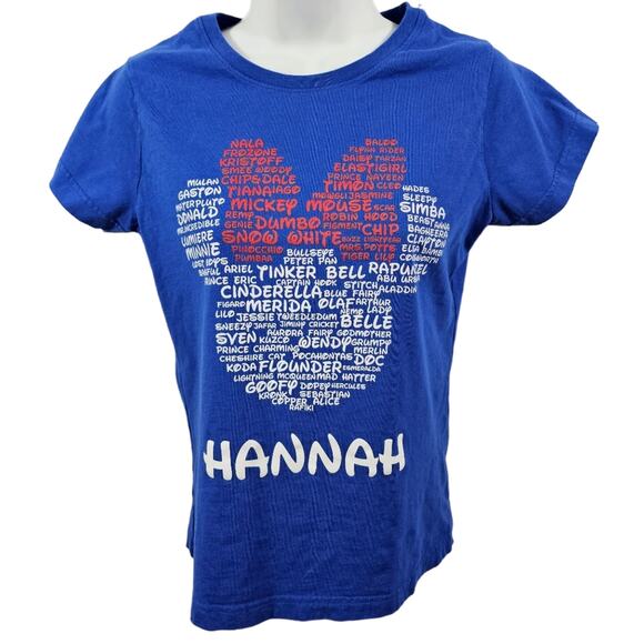Disney Minnie Mouse Blue T-Shirt Personalized with HANNAH Women's S - Picture 1 of 7